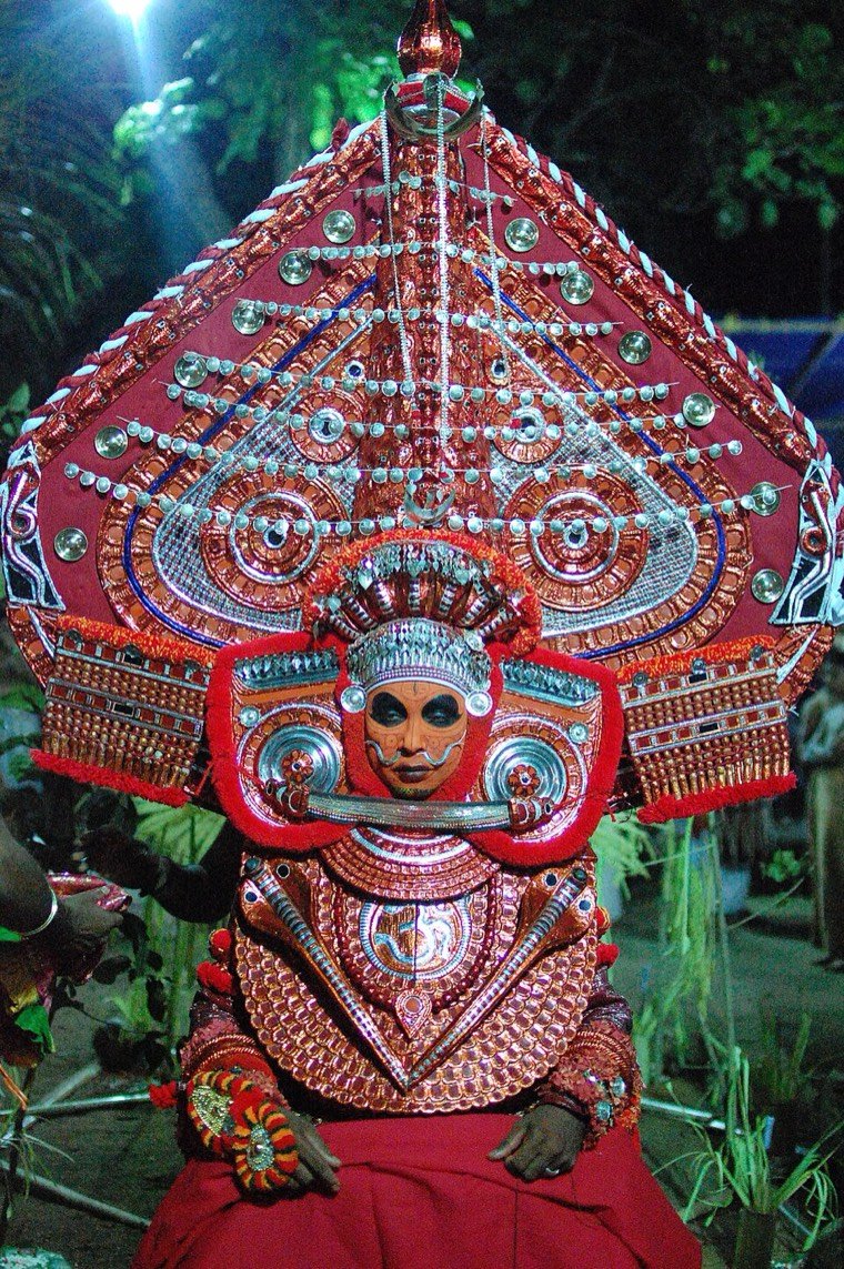 Bhairavan Theyyam in ritual attire