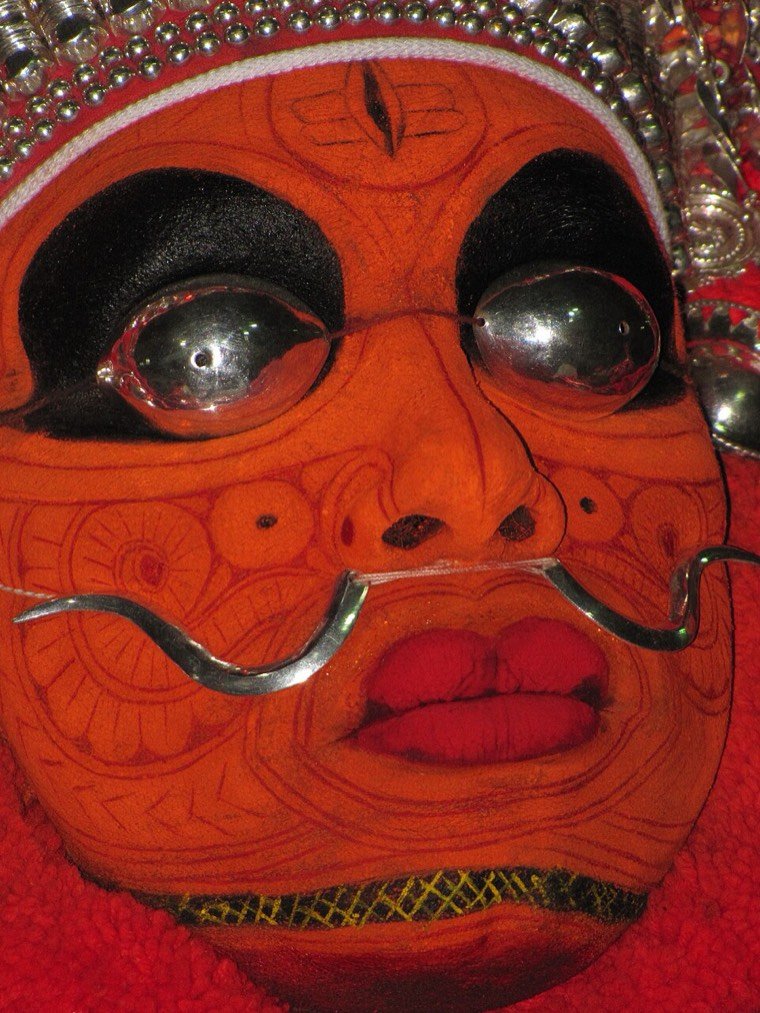 Bhairavan Theyyam during a ritual in North Malabar, Kerala
