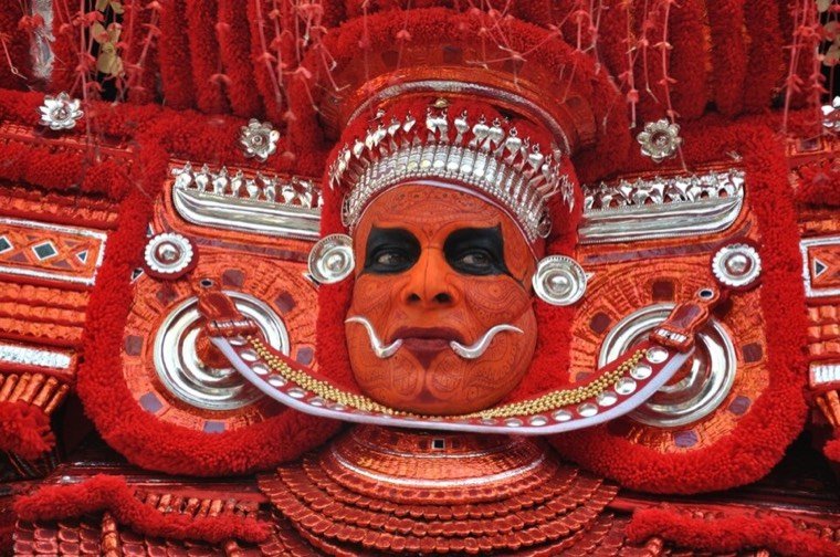 Muchilot Bhagavathi Theyyam in ritual attire