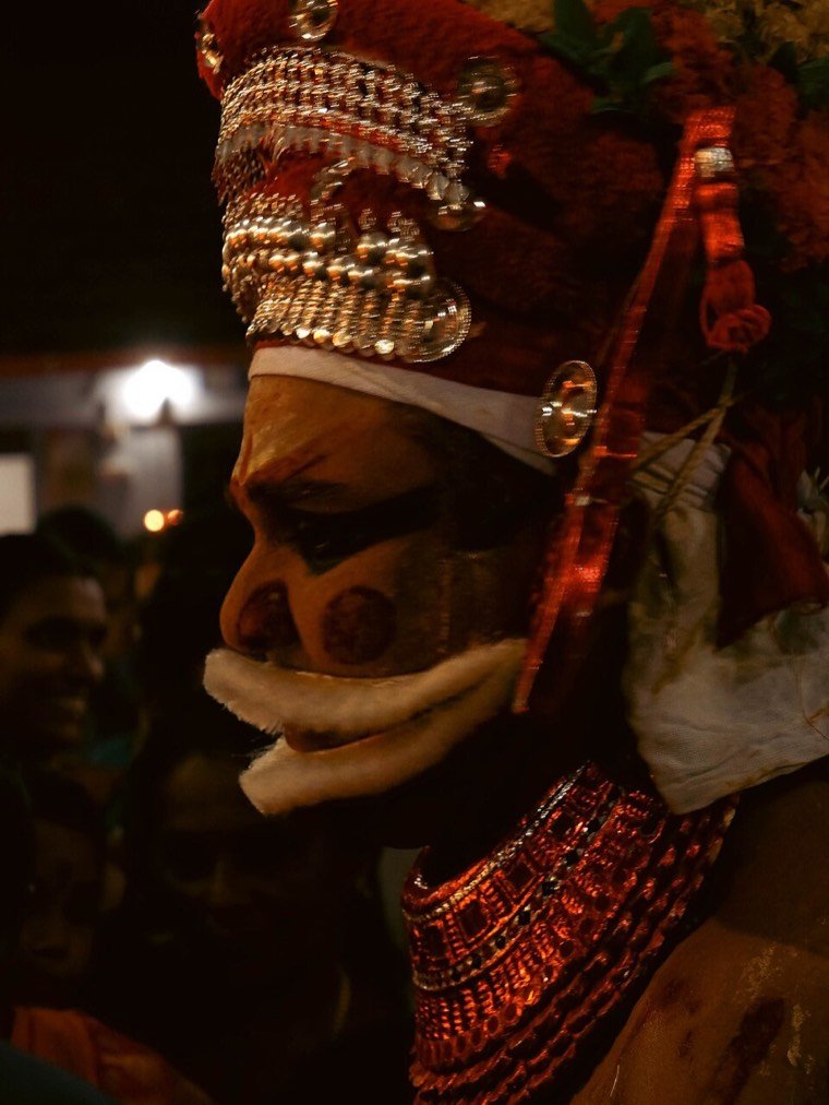 Muthappan Theyyam in ritual attire