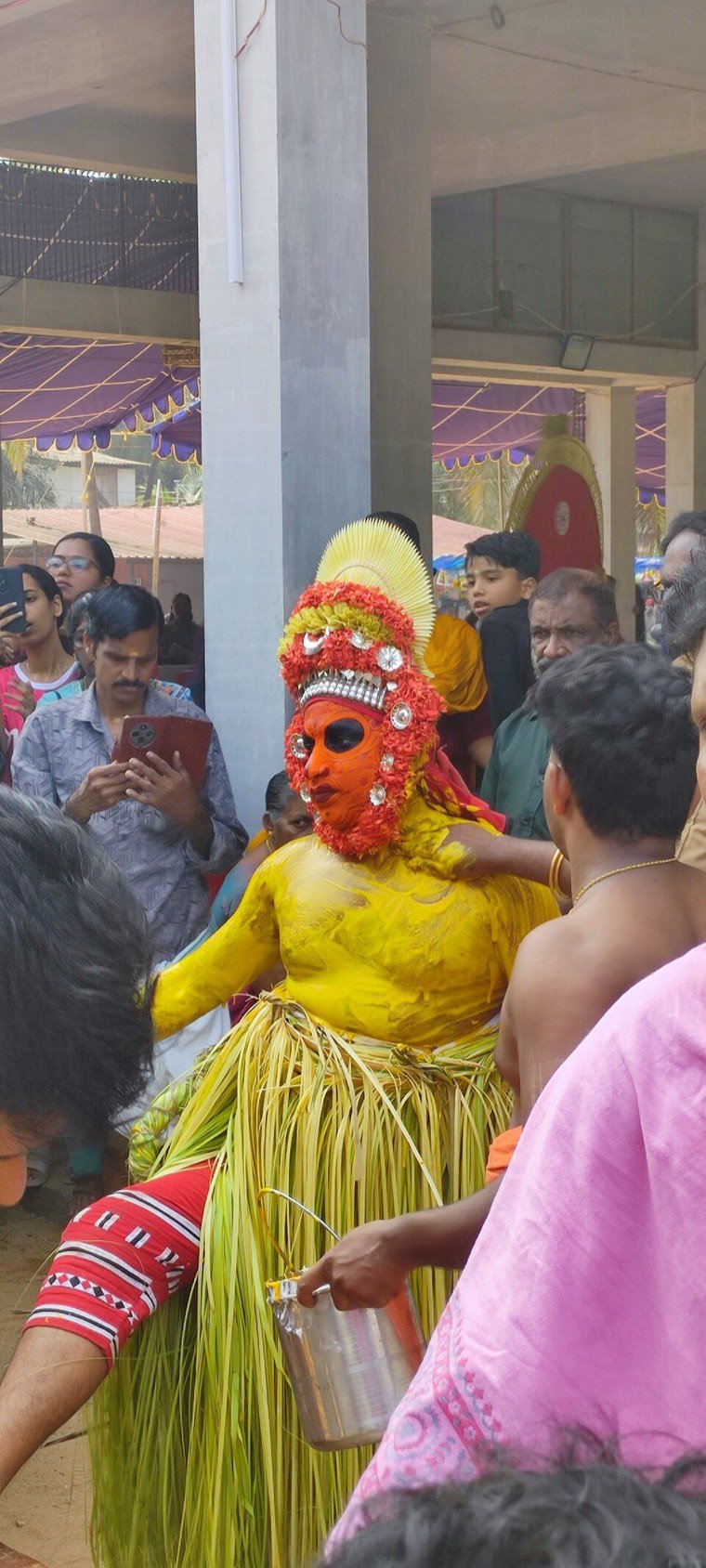Theechamundi Theyyam during a ritual in North Malabar, Kerala